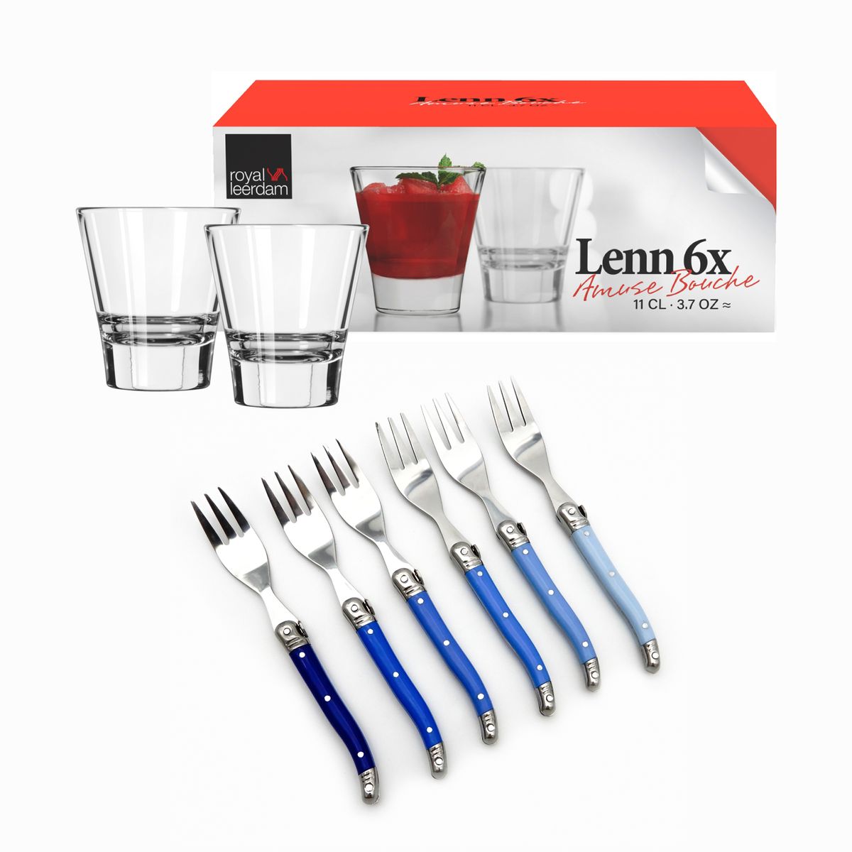 KITCHENWARE - PACK SET POSTRE+TENEDORES PEQUEÑOS AZUL