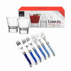 KITCHENWARE - PACK SET POSTRE+TENEDORES PEQUEÑOS AZUL
