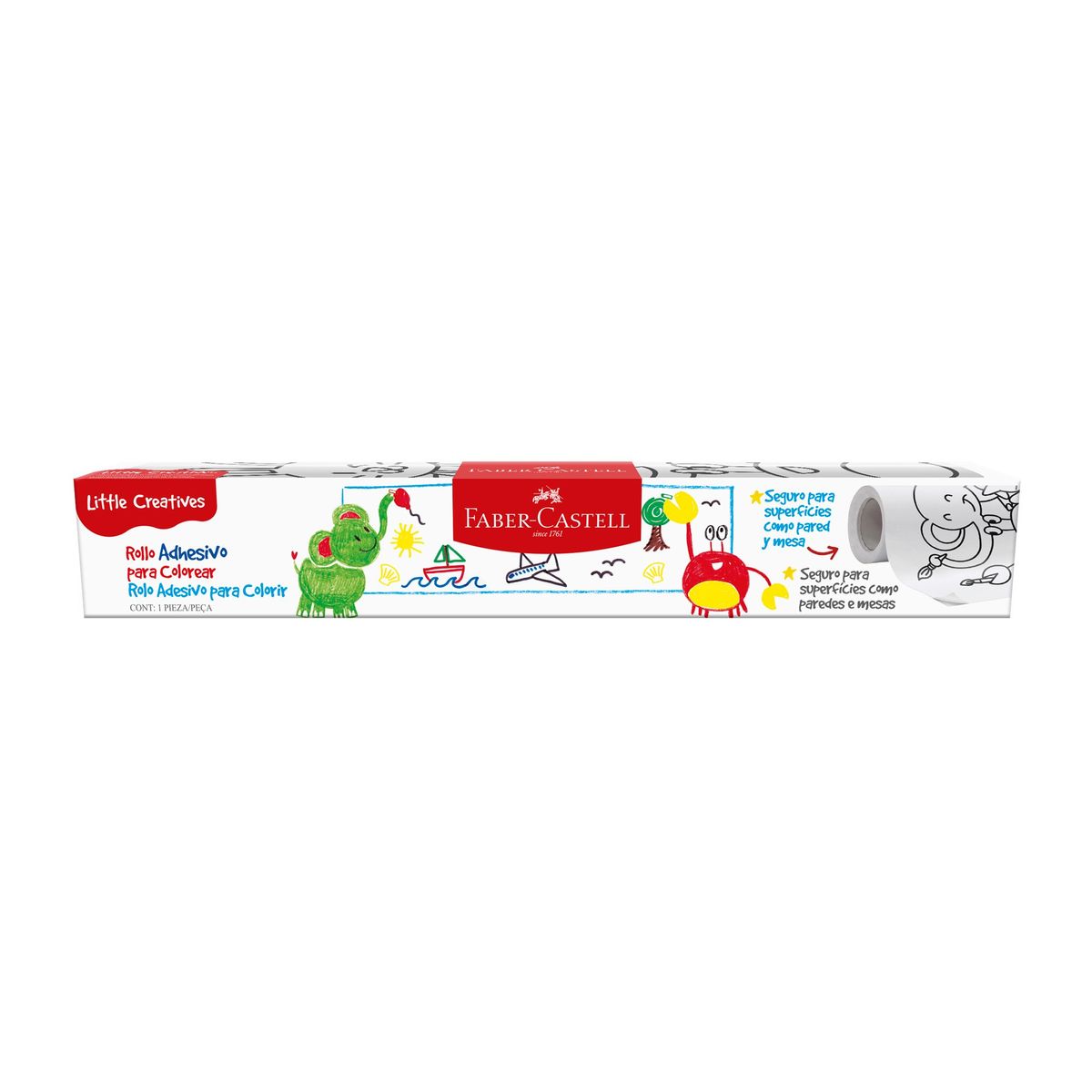 FABER-CASTELL - Rollo Adhesivo para Colorear Faber-Castell Little Creatives