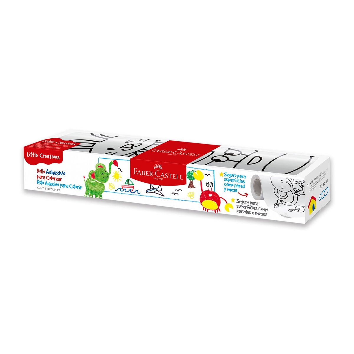 FABER-CASTELL - Rollo Adhesivo para Colorear Faber-Castell Little Creatives