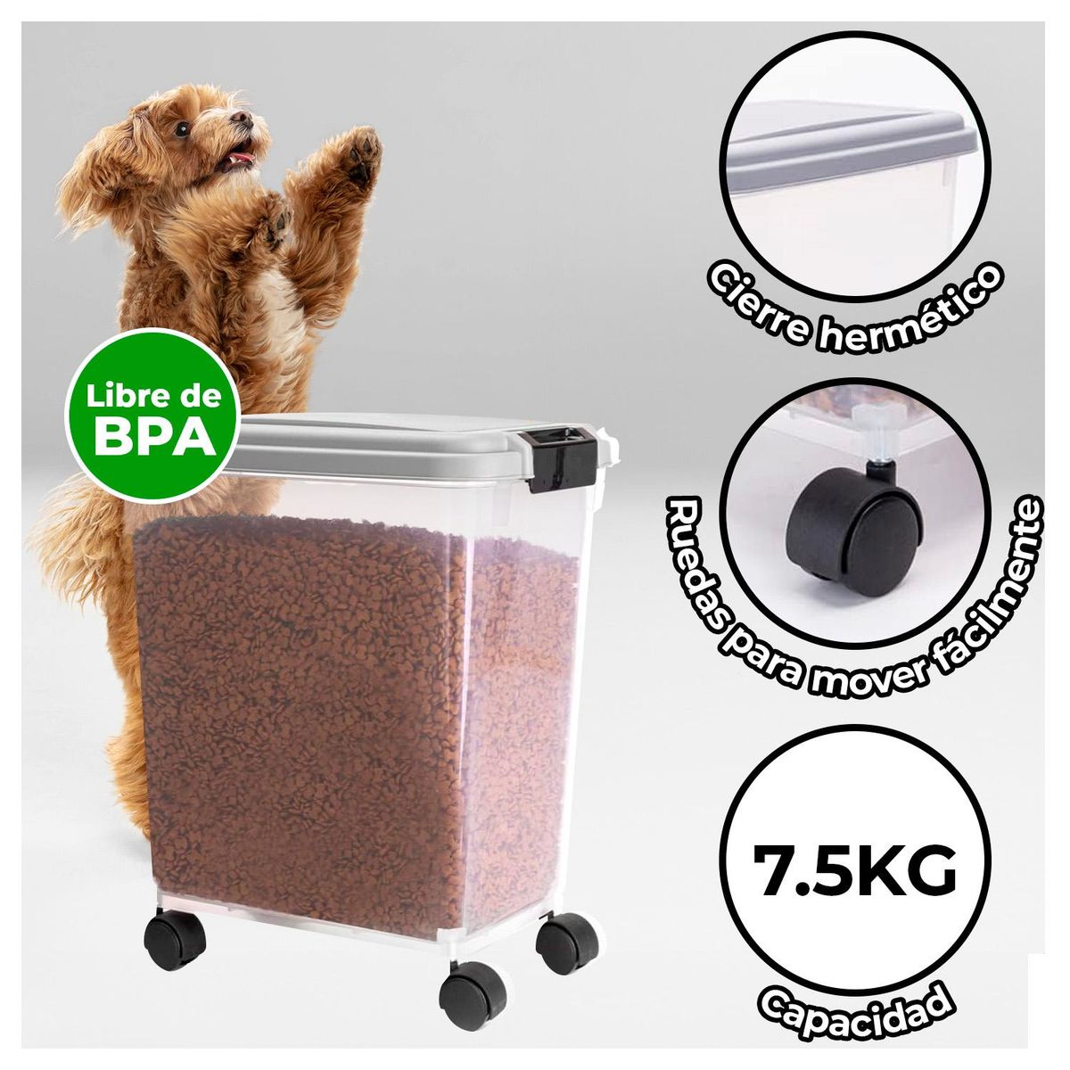 GLOBAL LATIN GROUP - Contenedor Hermético para Comida de Mascotas