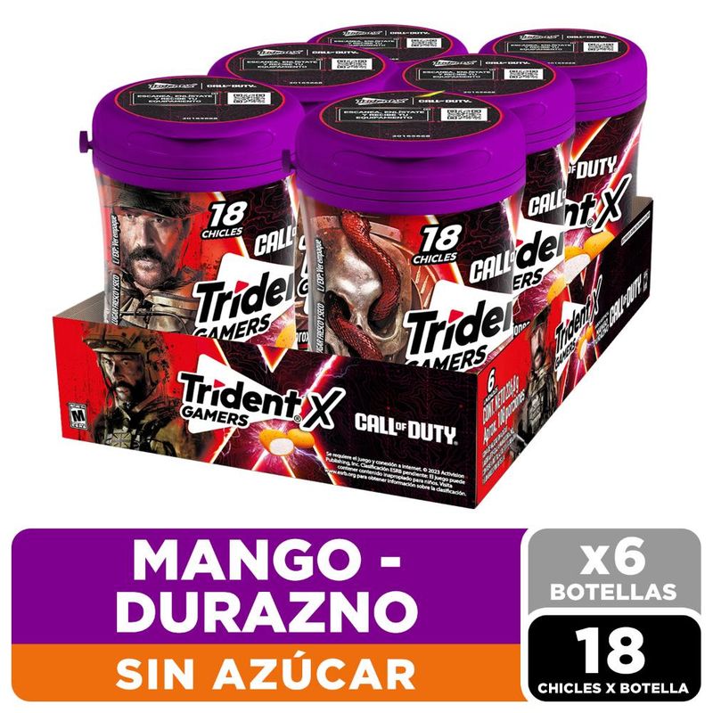 TRIDENT - Chicle Trident Botella Call Of Dutty 6 unid de 378g cu
