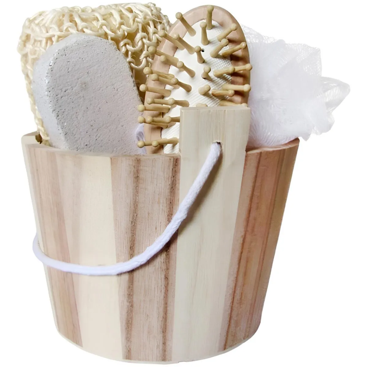 IMPORTCLICK - Canasto Madera Belleza Cuidado Personal - Café Claro