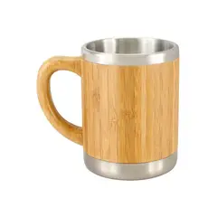 IMPORTCLICK - Mug Taza Madera Bambú Con Asa Ecológico 350 ML