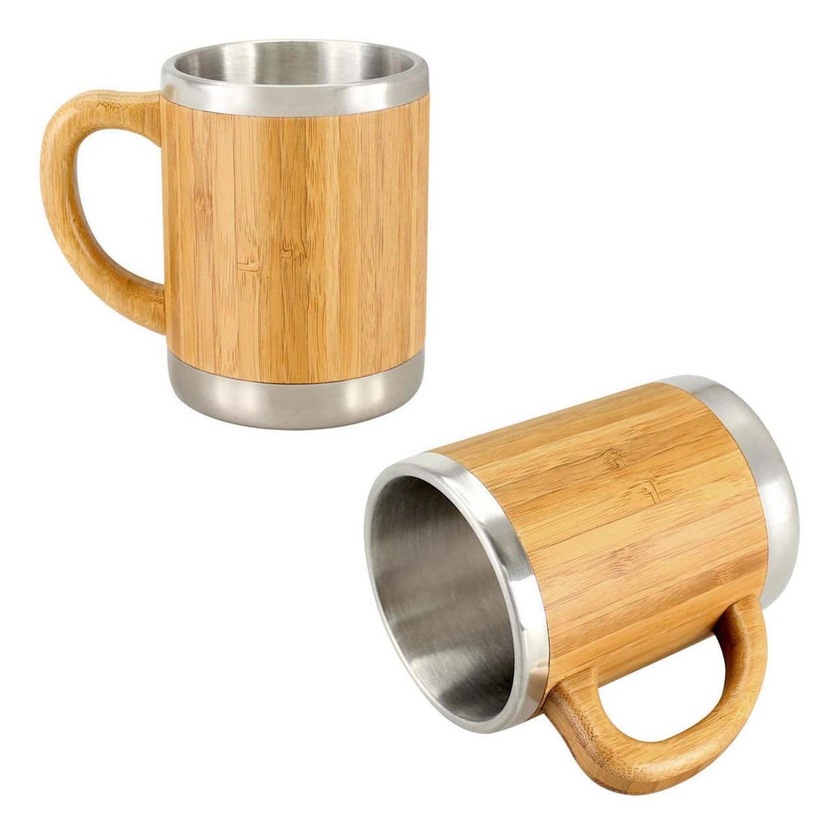 IMPORTCLICK - Mug Taza Madera Bambú Con Asa Ecológico 350 ML
