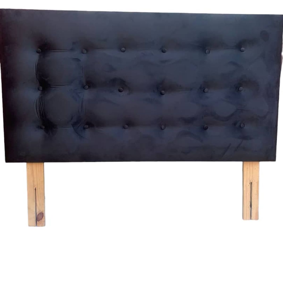 GENERICO - Respaldo Botoné FELPA NEGRO 1.5 plazas