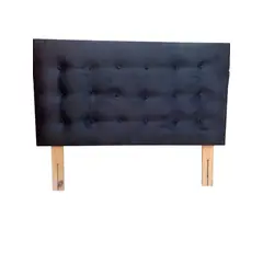 GENERICO - Respaldo Botoné FELPA NEGRO Super king