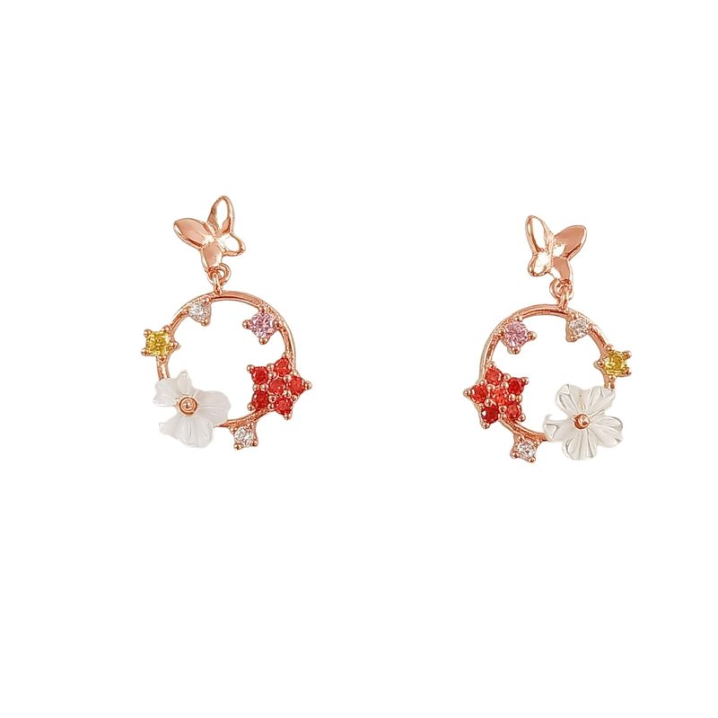 ELBAULDEJUMA - Aros Fairytale Plata fina ley S925 chapados en oro rosa 18kl