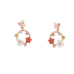 ELBAULDEJUMA - Aros Fairytale Plata fina ley S925 chapados en oro rosa 18kl