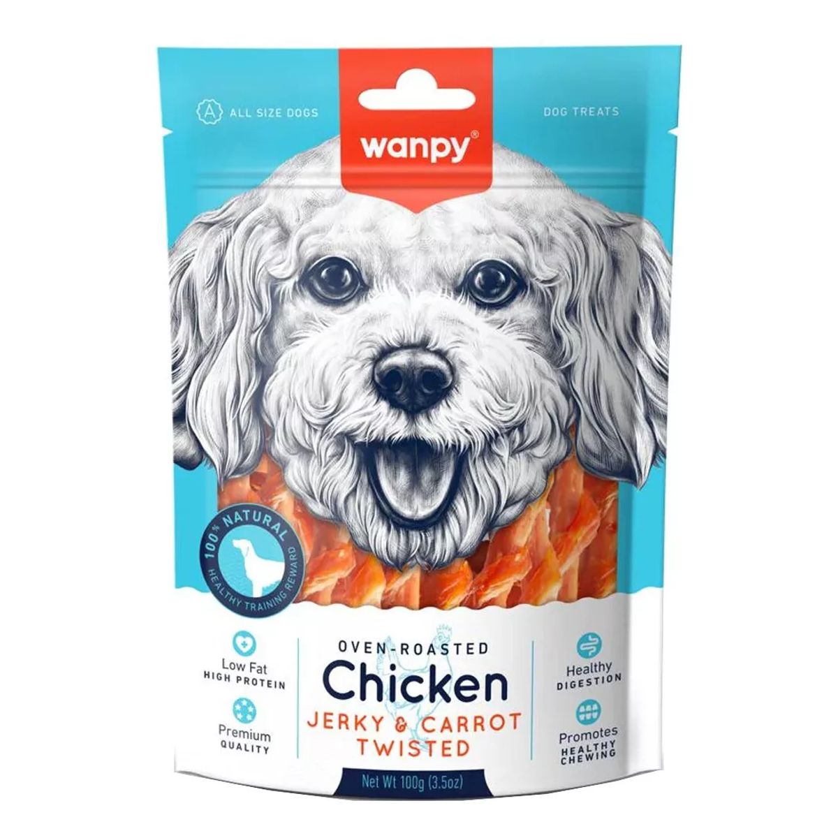 GENERICO - Wanpy Chicken Jerky & Carrot Sticks Dog 100 gr
