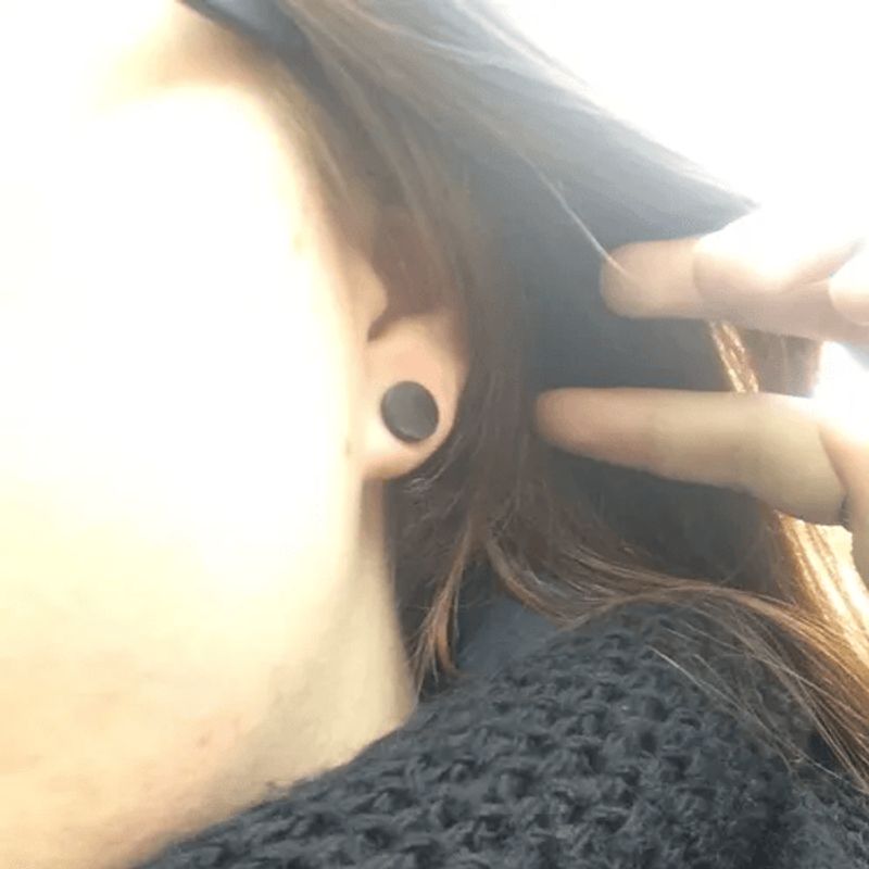 ELBAULDEJUMA - Aros Barbell Punk Negro  Hombre Mujer Moda Juvenil 8mm