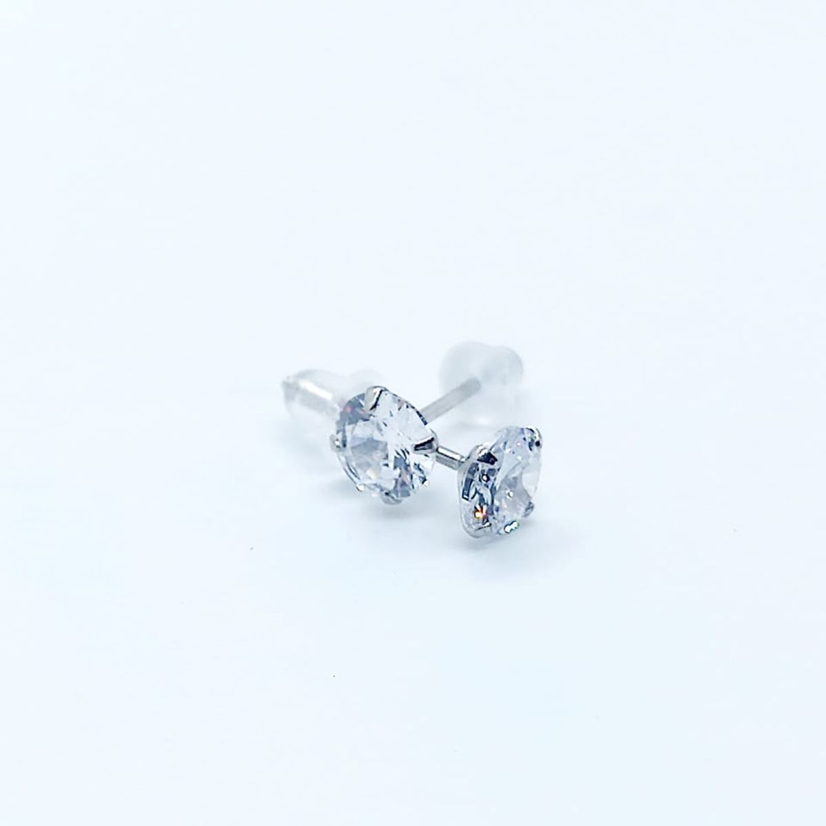 ELBAULDEJUMA - Pendientes Aretes Aros Puntos Luz En Plata 925 Zirconia 5mm