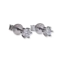 ELBAULDEJUMA - Aros Punto Luz 3mm Plata fina ley S925 Piedra Gema Moissanita