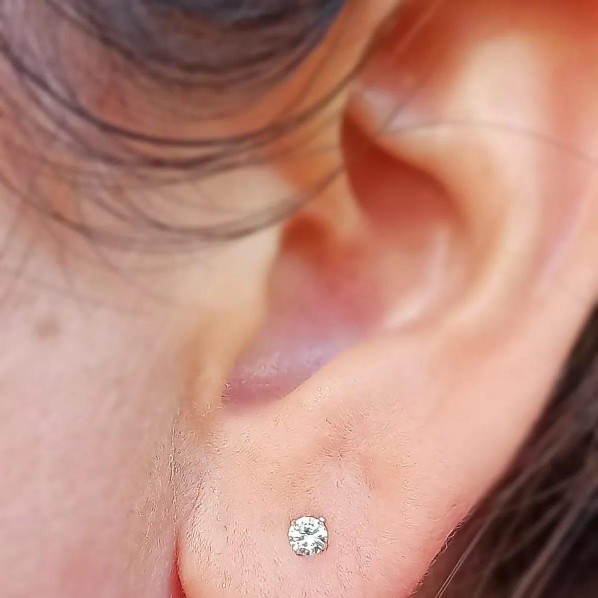 ELBAULDEJUMA - Pendientes Puntos de Luz En Plata ley 925 Zirconia 3mm
