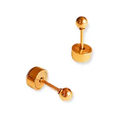 ELBAULDEJUMA - Aros Pendientes Abridores 3mm Enchapado En Oro 18k bebe