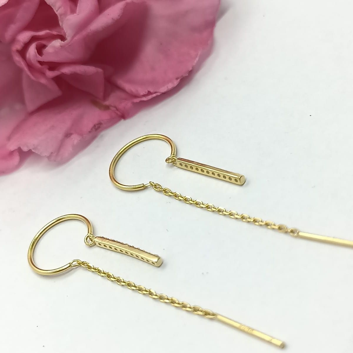 ELBAULDEJUMA - Pendientes Monolith en plata fina ley S925 enchapados en oro 18kl