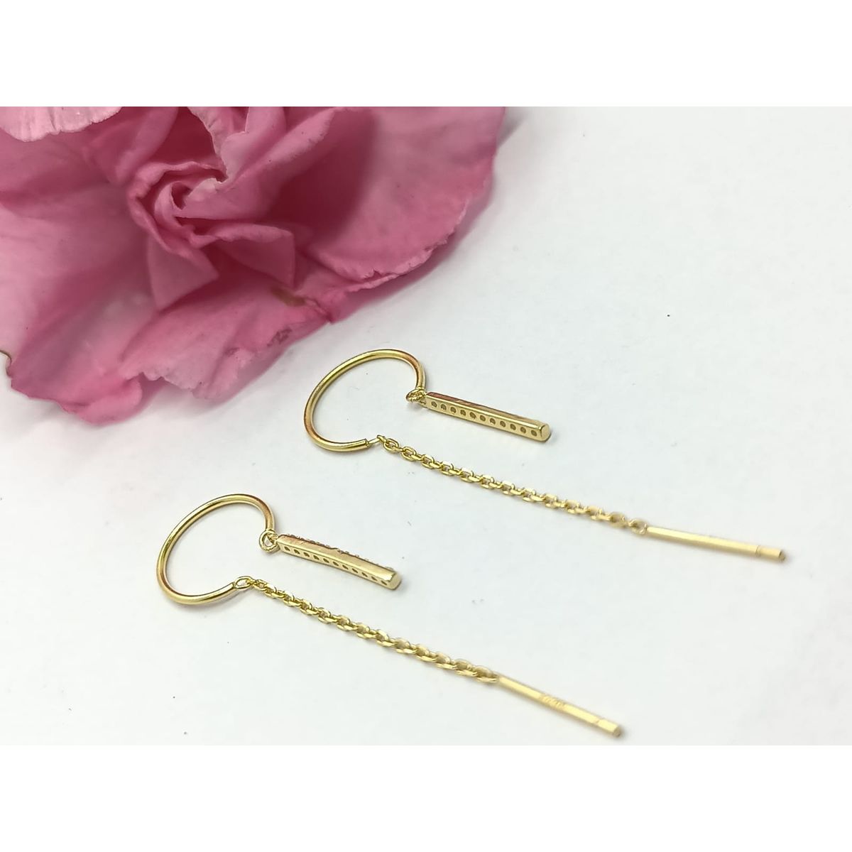 ELBAULDEJUMA - Pendientes Monolith en plata fina ley S925 enchapados en oro 18kl