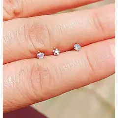 ELBAULDEJUMA - Pack Piercing Acero Quirúrgico Nariz set Zirconia Tornasol tipo S
