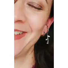 ELBAULDEJUMA - Pack Earcuff Rosa Argolla Unidad Plateada Piercing Moderno