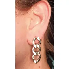 ELBAULDEJUMA - Aros Cadena Eslabones Plateados Earcuff Sin Perforacion