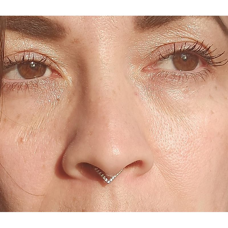 ELBAULDEJUMA - Piercing Septum Lagrima Titanio Astm F136 G23 Chapada En Oro