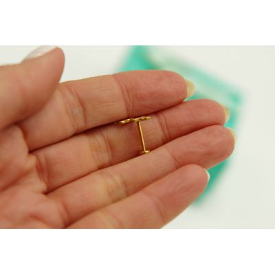 Imagen 2 del producto Piercing Labret Serpiente Chapada En Oro Titanio Astm F136.-