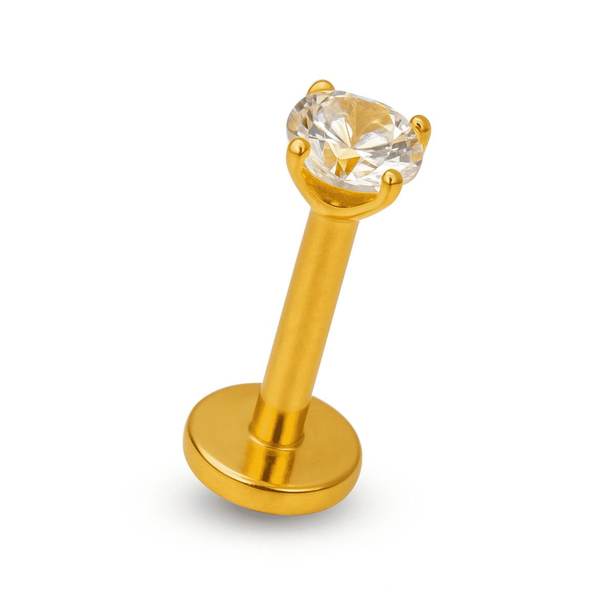 ELBAULDEJUMA - Piercing Labret Punto De Luz Titanio Astm F136 Chapado Oro