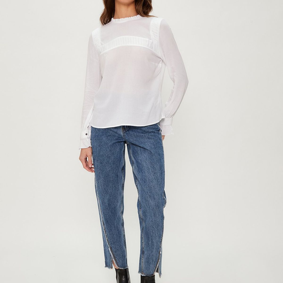 IO - Blusa Manga Larga Crudo Mujer Io