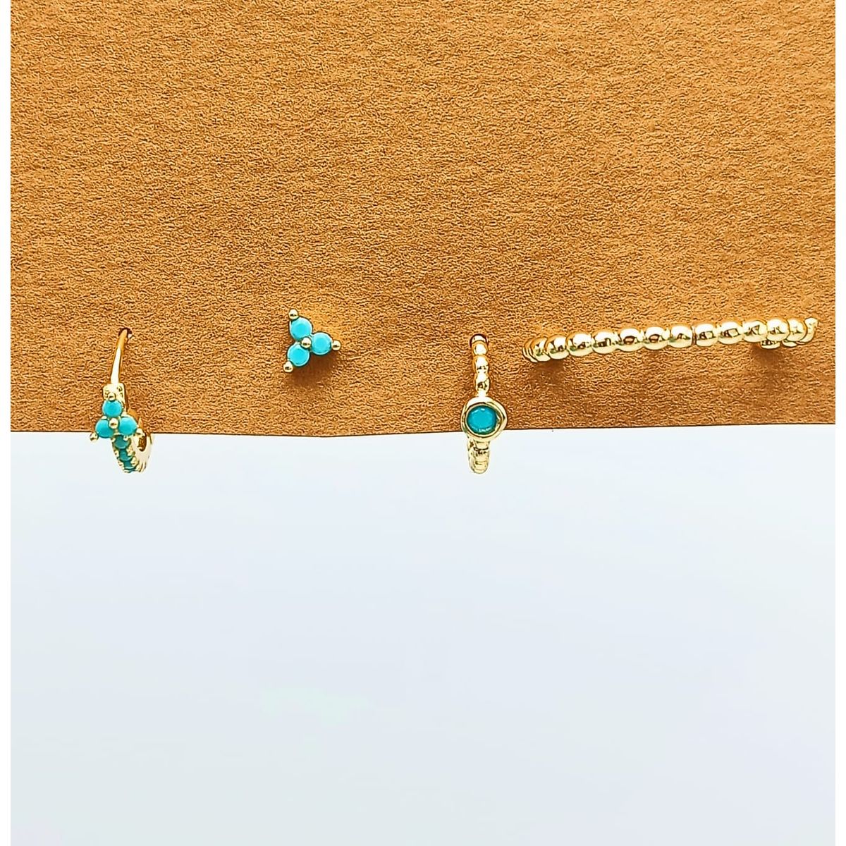 ELBAULDEJUMA - Set Conjunto Huggies modelo Aquarius chapados En Oro 18kl