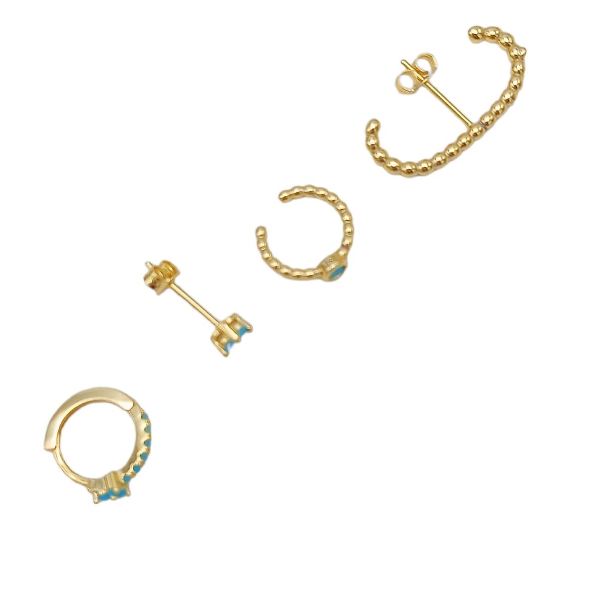 ELBAULDEJUMA - Set Conjunto Huggies modelo Aquarius chapados En Oro 18kl