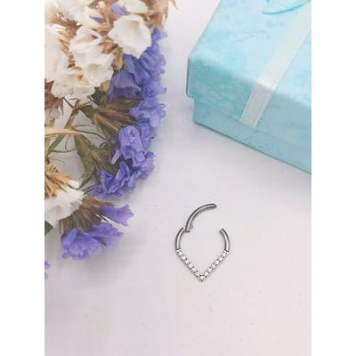 Imagen 2 del producto Piercing Septum Tragus F136 G23 Titanio Lagrima Circonio