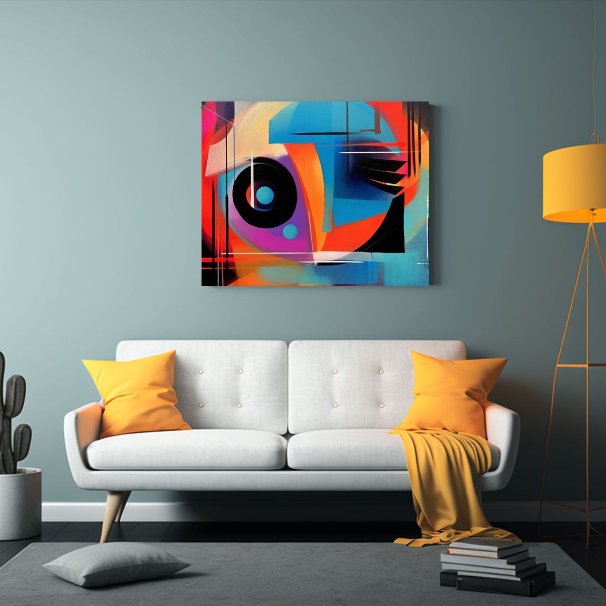 GENERICO - Cuadro Abstracto De Mujer En Composición Temática Sindica  120x80cm