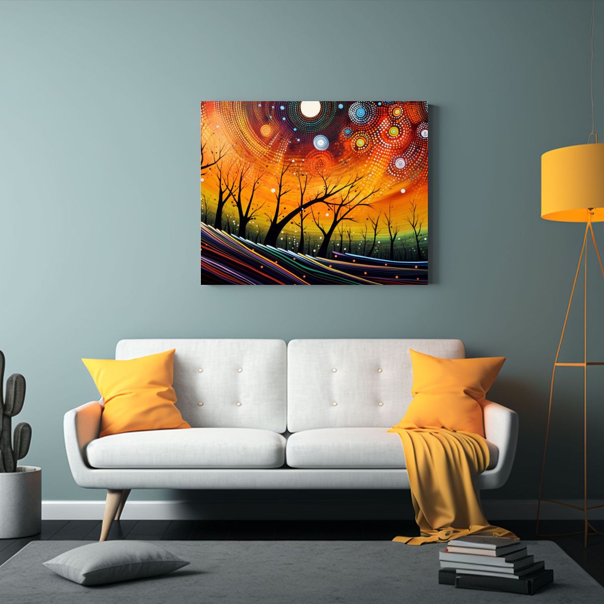 GENERICO - Pintura Aborigen Australiana De Estrellas Y El Equilibrio C 120x80cm