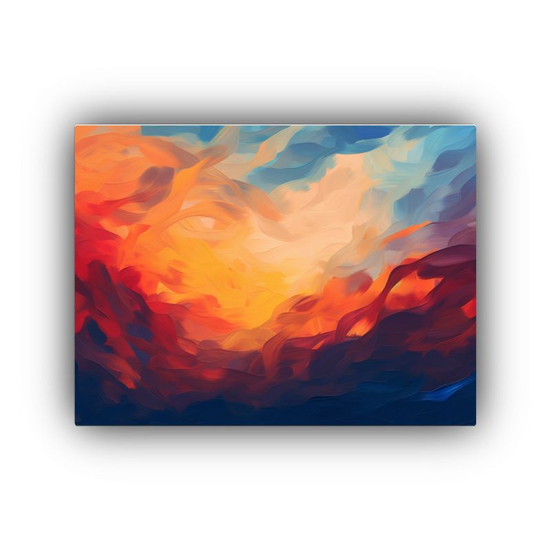 GENERICO - Cuadro Abstracto De Atardecer Con Cálidos Colores Intensos 120x80cm