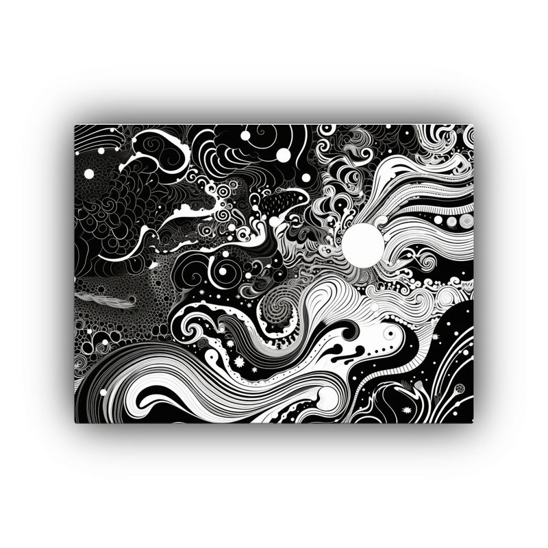 GENERICO - Pinturas Decorativas En Blanco Y Negro Con Líneas De Patron 120x80cm