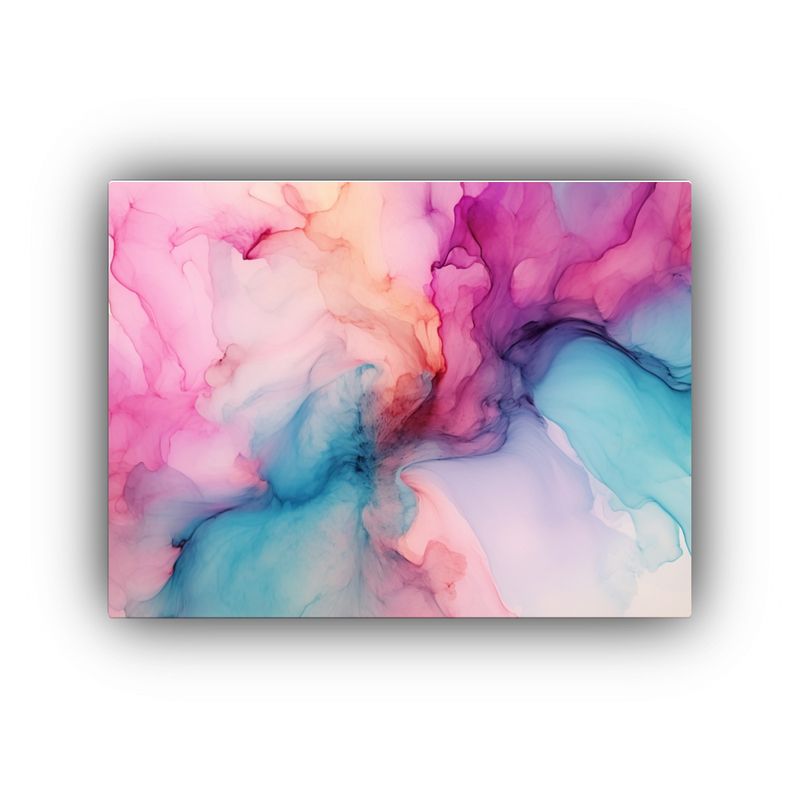 GENERICO - Lienzo Artístico Decorativo Con Tinta Alcohol Rosa Suave Y  120x80cm