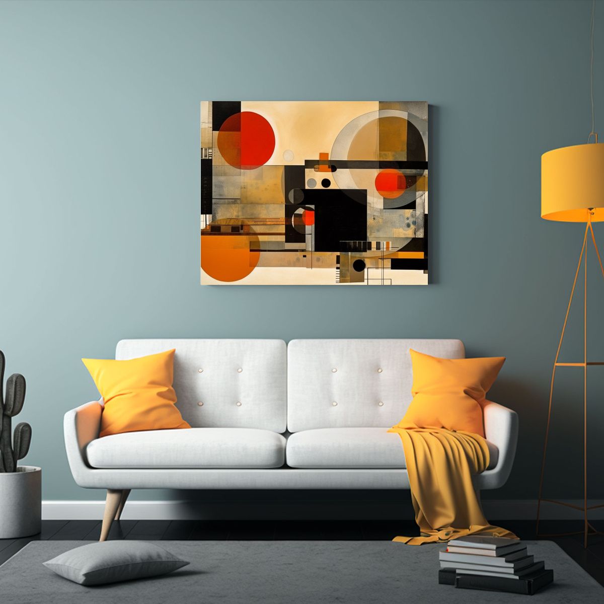 GENERICO - Cuadro Abstracto Geométrico Expresionista Arte Mural 120x80cm