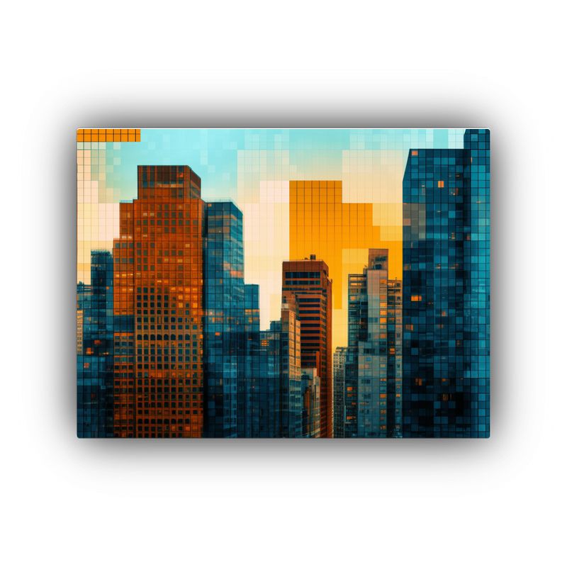 GENERICO - Cuadro Inspirador De Ciudad Moderna En Estilo De Composicion 120x80cm