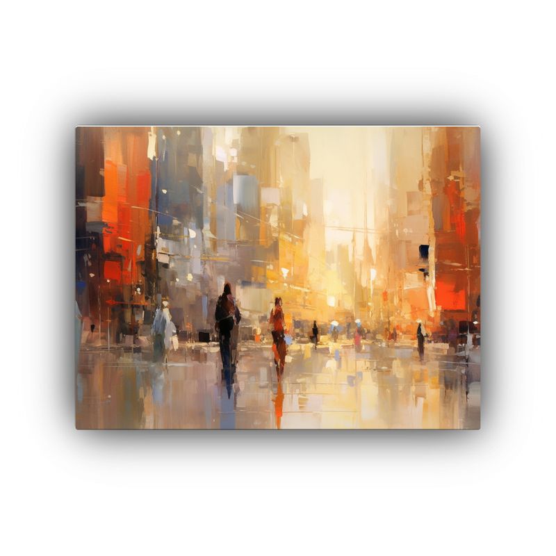 GENERICO - Cuadro Abstracto De Ciudad Para Decoración De Baño 120x80cm