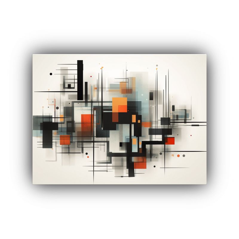 GENERICO - Cuadro Abstracto Geométrico Con Formas Grandes Rectangulare 120x80cm