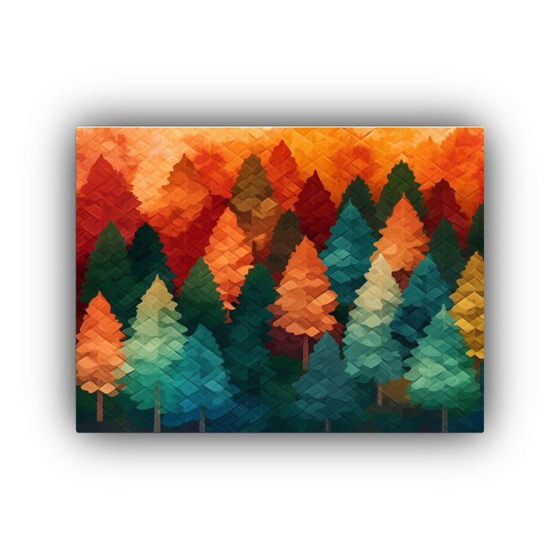GENERICO - Cuadro Otoñal Relieve Bosque De árboles En La Estación 120x80cm