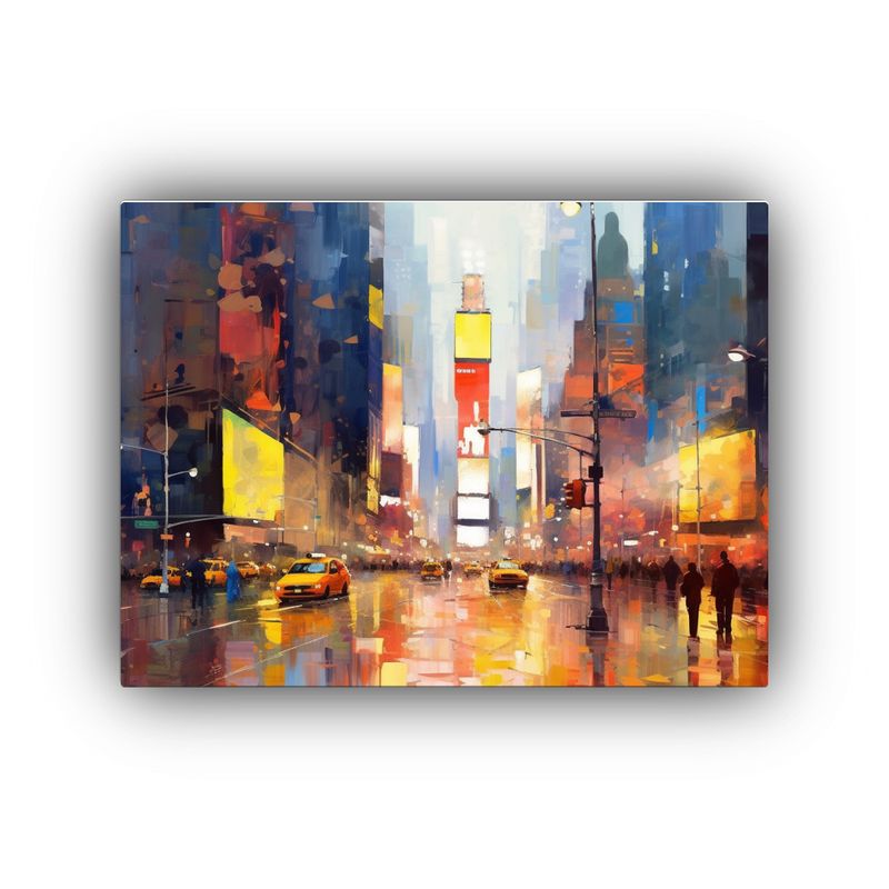 GENERICO - Pintura Lienzo Textura Estilo Cruz Procesado Ciudad 120x80cm
