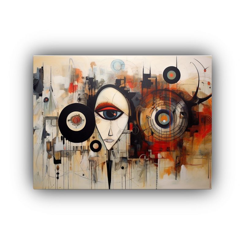 GENERICO - Cuadro Abstracto Expresivo Simetría Emocional Símbolos Men 120x80cm