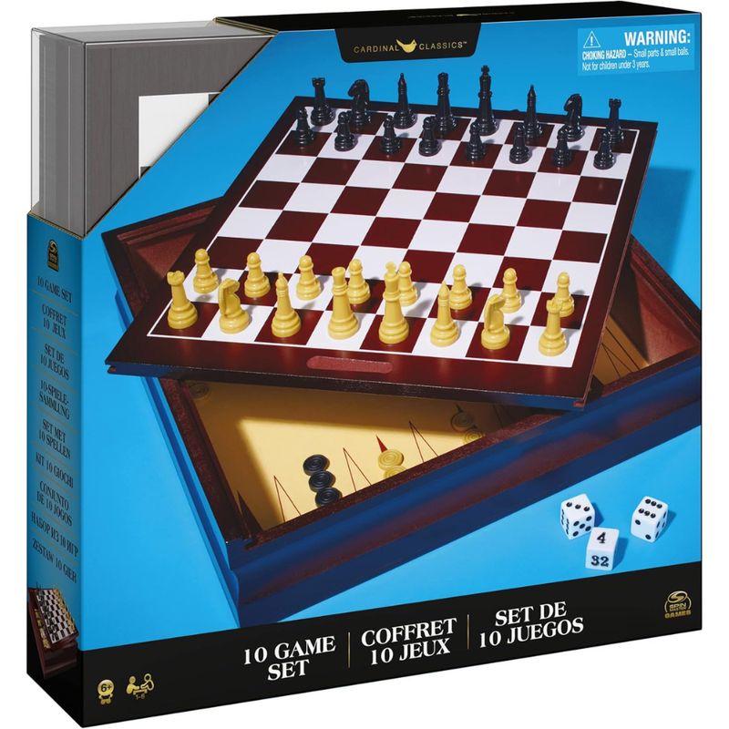 SPIN GAMES - Juego De Mesa Familiar Set De 10 Juegos