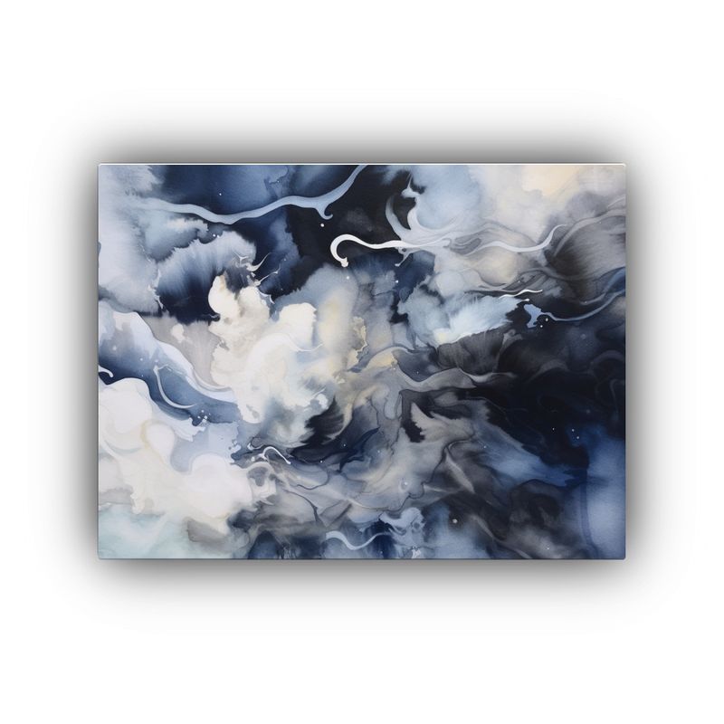 GENERICO - Cuadro Naturaleza Viva En Acuarela Azul Y Blanca 120x80cm