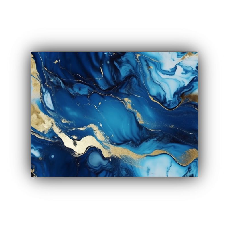 GENERICO - Cuadro Original Inspirador Textura Perlada Zafiro Brillante 120x80cm
