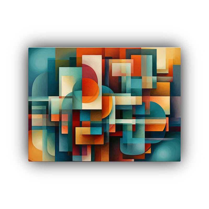 GENERICO - Pinturas Abstractas Dinámicas Geometría Y Color 120x80cm