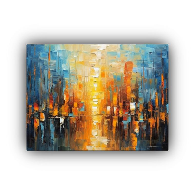 GENERICO - Pintura Abstracta Brillante En Lienzo De Bellas Artes De Ton 120x80cm