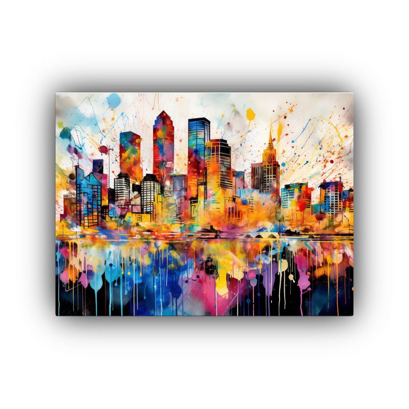 GENERICO - Cuadro Tela Bastidor Inspiración Urbana Houston Dreamscape  120x80cm