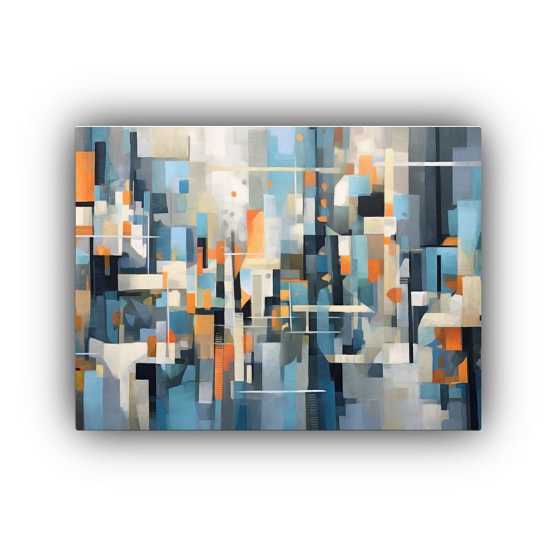 GENERICO - Pintura Abstracta Geométrica En Estilo Óleo Sobre Lienzo 120x80cm